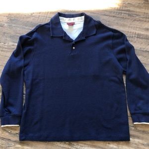 Nevada men’s navy/white collared long sleeve top